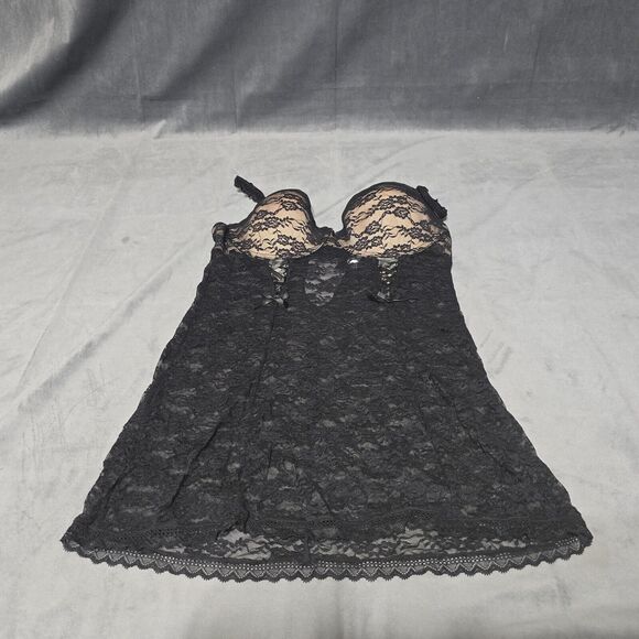 Adore Me Black Lace Slip Dress Lingerie, Size XL - Picture 1 of 5